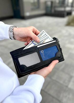 Клатч на магнитах с отделением для телефона, кошелек - клатч из натуральной кожи