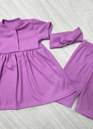 Комплект: сукня,шорти,пов'язка для дівчат на зріст: 86-116см1 фото