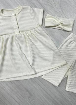 Комплект: сукня,шорти,пов'язка для дівчат на зріст: 86-116см4 фото