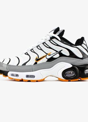 Мужские кроссовки nike air max plus tn mean grey-white double swoosh