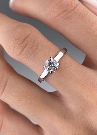 Срібне кольцо 925 проби покриття родій і вставка цирконій , заручне подарунок дівчині
