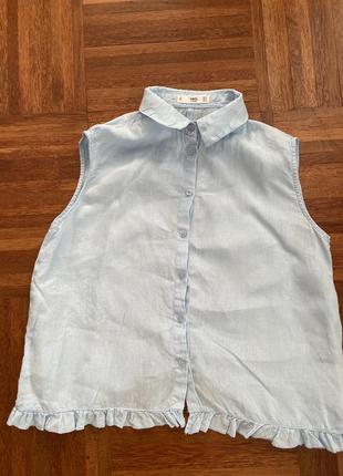 Льняна блуза жилетка 💯 льон mango m іспанія 🇪🇸