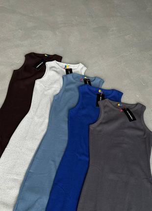 Базова сукня 95% бавовна. кольори: шоколад, графіт, сірий, синій, джинс, блакитний, бежевий, рожевий, червоний7 фото