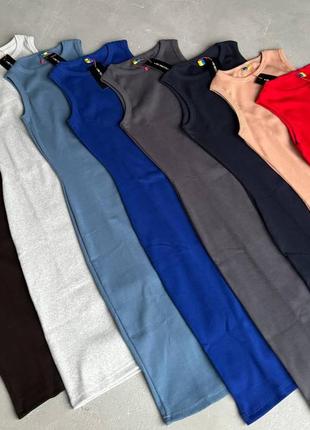 Базова сукня 95% бавовна. кольори: шоколад, графіт, сірий, синій, джинс, блакитний, бежевий, рожевий, червоний6 фото
