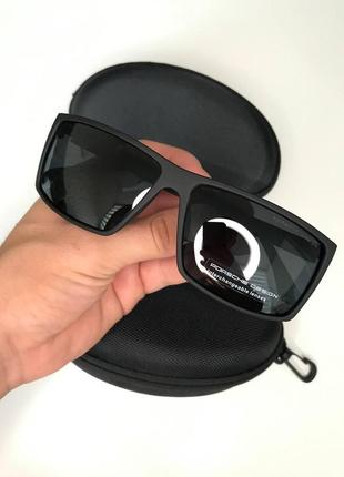 Чоловічі сонцезахисні окуляри porsche чорні матові polarized порше полароїд поляризовані антивідблиски