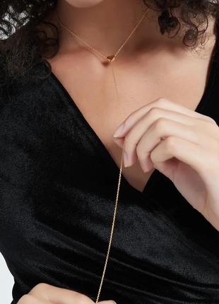 Цепочка сердце в стиле guzema (гузема), цепочка на шею с сердцем