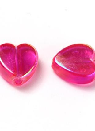Намистини finding серце пласке рожевий півпрозорий перелив акріл 9 мм x 8 мм упаковка 100 шт tacr-yw0001-07b7 фото