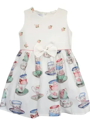 Нарядное платье для девочки р 110. белый,разноцветный. чашечки. gamzelim турция 25303-690