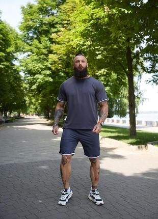 Летний повседневный базовый спортивный костюм футболка и шорты