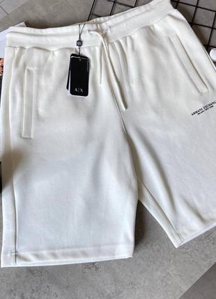 Мужские белые шорты armani люкс качестваTM️1 фото