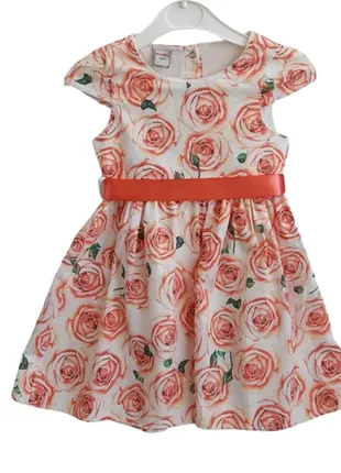 Платье для девочки р 98. оранжевый. розы. турция 20842-4