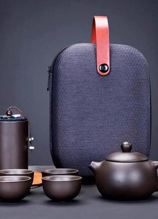 Дорожній набір з чайницею на 4 піали