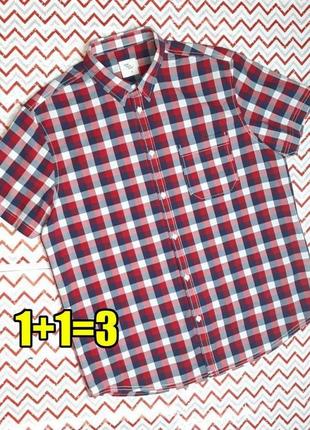 😉1+1=3 червоно-біла сорочка в клітинку з коротким рукавом cedarwood state, розмір 48 - 50