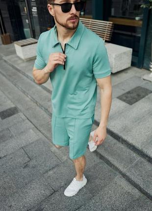 Чоловічій літній повсякденний костюм футболка поло і шорти