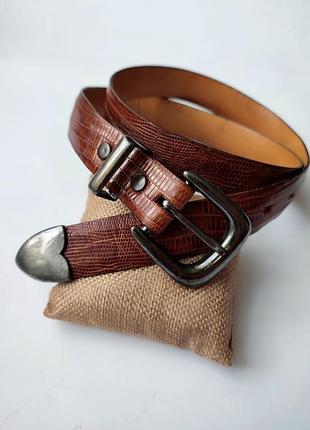 Кожаный ремень ceintures genuine lizard, из кожи ящички tegu