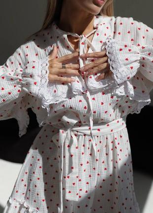 Мила муслінова сукня в сердечко