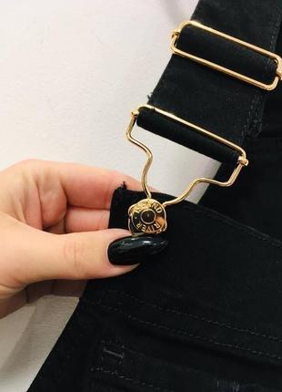 Чорний джинсовий комбінезон для вагітних river island mamma maternity collection м2 фото