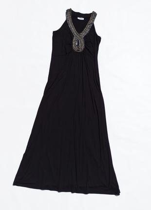 Довге чорне трикотажне плаття yessica