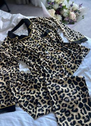 Леопардовий костюм для дому / піжама (сорочка + штанці)