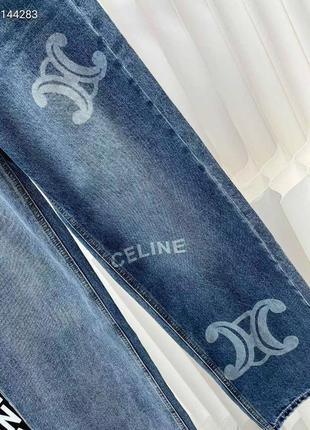 Джинсы палаццо тонкие в стиле celine синие6 фото