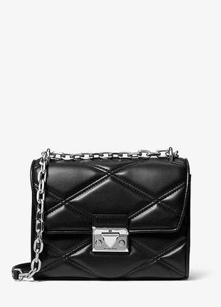 Женская сумка michael kors serena small quilted crossbody bag (35s2snrl2u ) black