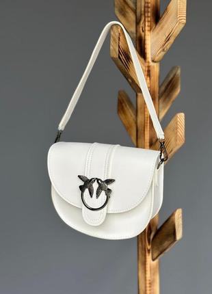 Хорошая стильная практичная белая молодежная сумка с двумя ремешками в наличии
