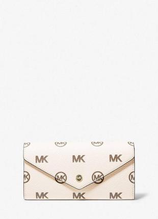 Кошелек michael kors jet set travel large logo embossed envelope wallet 35r4gtve7l black