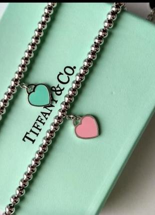 Браслет тиффани с розовым сердцем tiffany5 фото