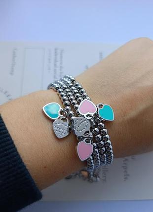 Браслет тиффани с розовым сердцем tiffany6 фото