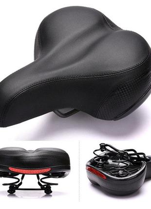 Черное мягкое седло для велосипеда, с пружинами и катофотом