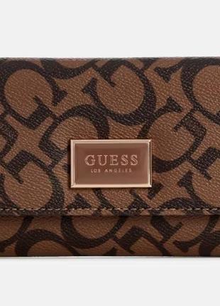 Женский кошелек guess abree logo slim clutch wallet 14488669/cg602651 cocoa