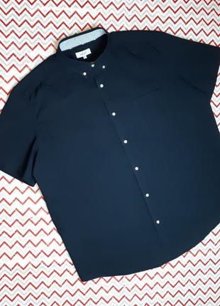 😉1+1=3 фирменная темно-синяя рубашка оксфорд с коротким рукавом next, размер 54 - 56