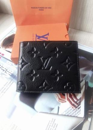 Мужской кожаный кошелек louis vuitton black