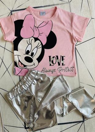 Костюм для девочки топ и лосины mickey