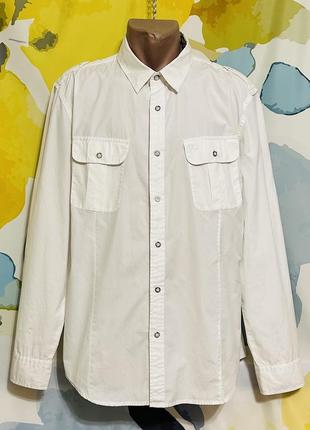 Оригинальная белая хлопковая рубашка calvin klein jeans