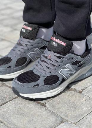 Мужские кроссовки new balance 990 серые