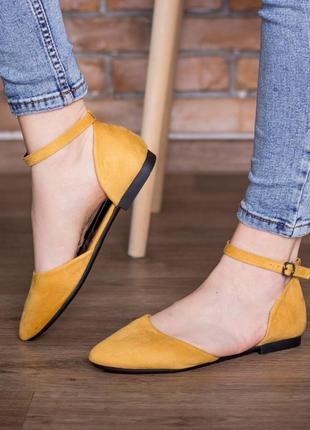 Туфли женские fashion euki 2782 36 размер 23,5 см желтый