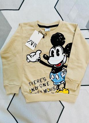 Кофта zara mickey mouse бежевий