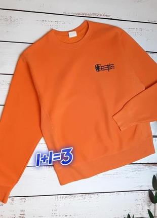 1+1=3 брендовий помаранчевий світшот на флісі светр оверсайз champion, розмір 46 - 48