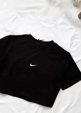 Топ футболка nike в белом и черном цвете