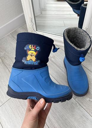 Зимние сапоги прорезиненные сапоги paw patrol для мальчика снегоходы щенячий патруль ботинки