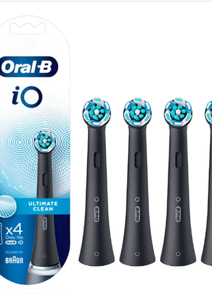 Змінні насадки для електричної зубної щітки braun oral-b io ultimate clean чорні 4 шт