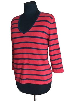 Джемпер светр пуловер жіночий червоний у смужку1 фото