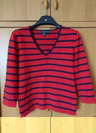 Джемпер светр пуловер жіночий червоний у смужку3 фото