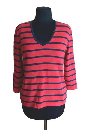 Джемпер светр пуловер жіночий червоний у смужку10 фото