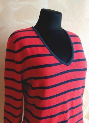 Джемпер светр пуловер жіночий червоний у смужку8 фото