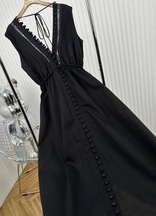 Черное платье лен