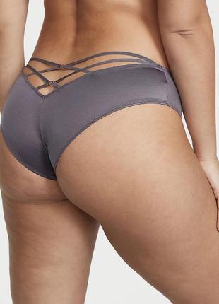 Серые трусики victoria’s secret very sexy strappy-back high-leg cheeky оригинал бразилианы шнуровка