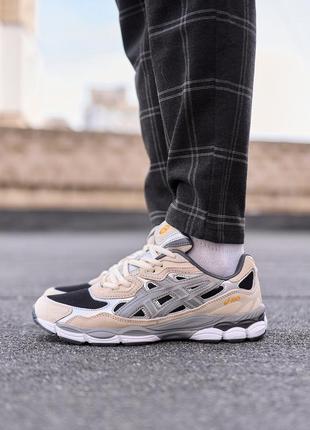 Asics gel-nyc beige black1 фото