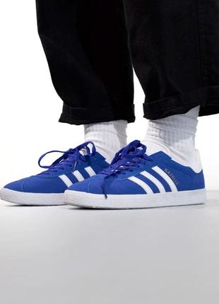 Брендові чоловічі кросівки / якісні кросівки adidas gazelle blue на кожен день1 фото